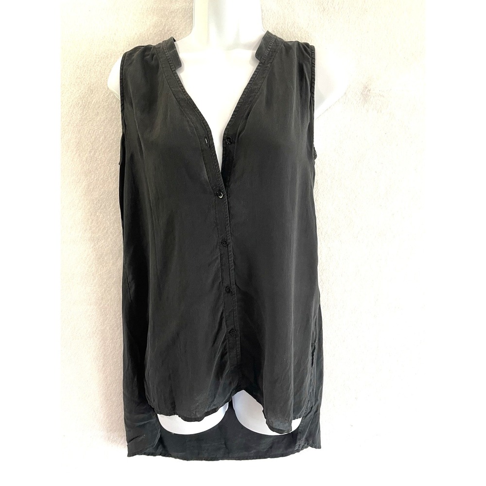 Eileen Fisher 100% Silk Capsule Lagenlook Minimalist Quiet Luxury Top Black XS